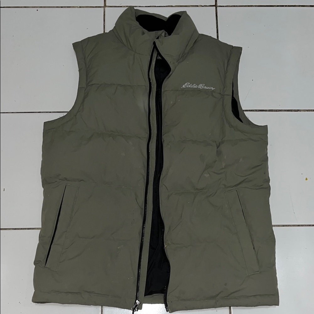 Eddie Bauer Green Quilted Vest for Layering